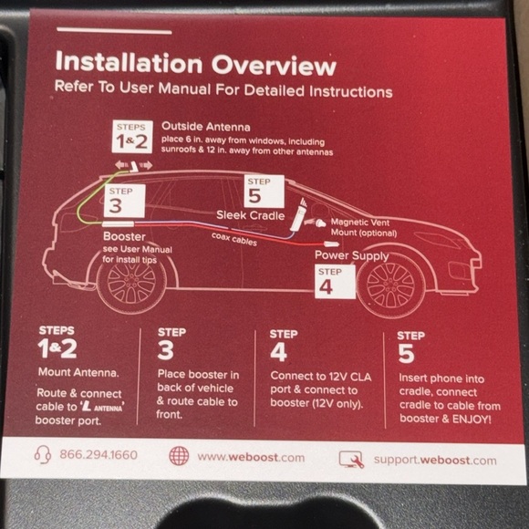 NWT weBoost Drive Sleek Vehicle Signal Booster (black) Kit CAR TRUCK VAN SUV - Picture 7 of 17